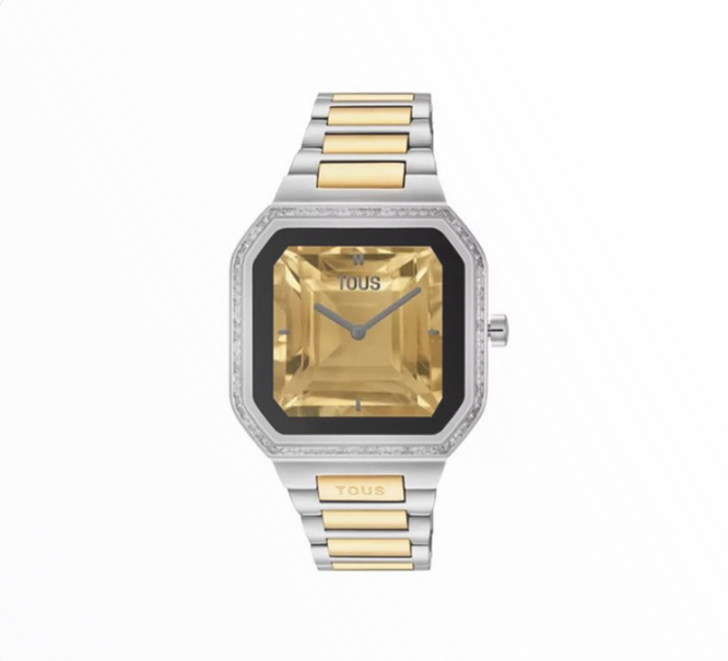 Smartwatch Tous Bicolor Prateado e Dourado Mostrador Champanhe