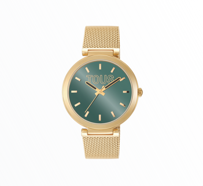 Relógio Tous Mulher Dourado Mostrador Verde Mesh