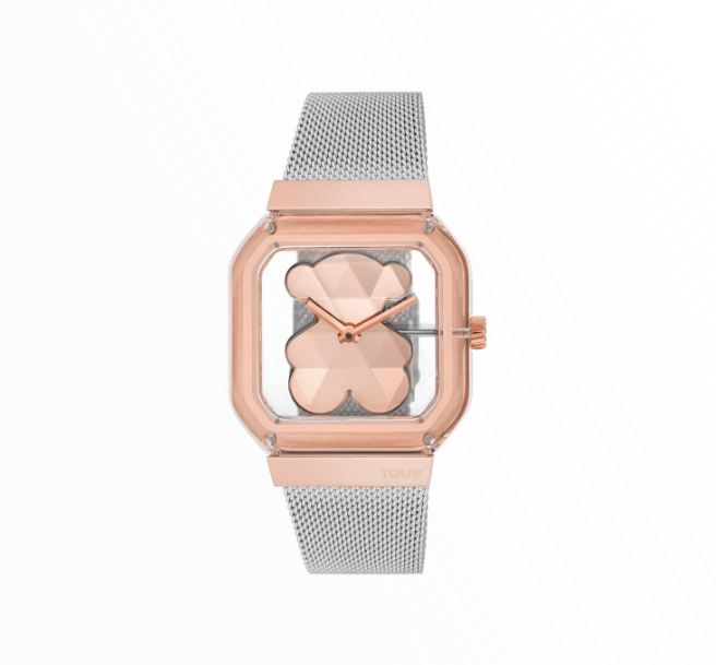 Relógio Tous I-Bear Bicolor Rose Gold e Prateado