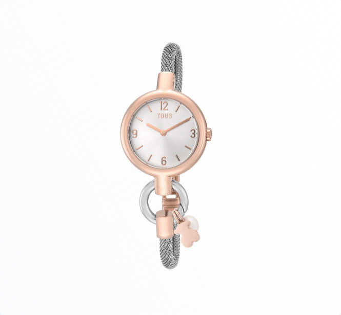 Relógio Tous Bicolor Rose Gold com Berloque de Ursinho