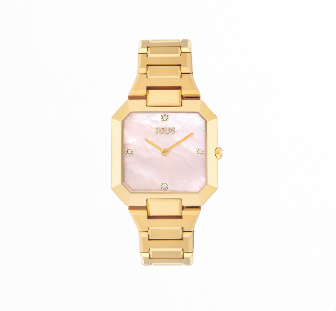 Tous Dourado com Mostrador Quadrado Madrepérola