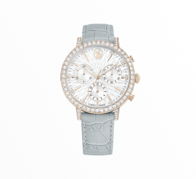 Relógio Swarovski Passage Chrono Azul Claro com Cristais