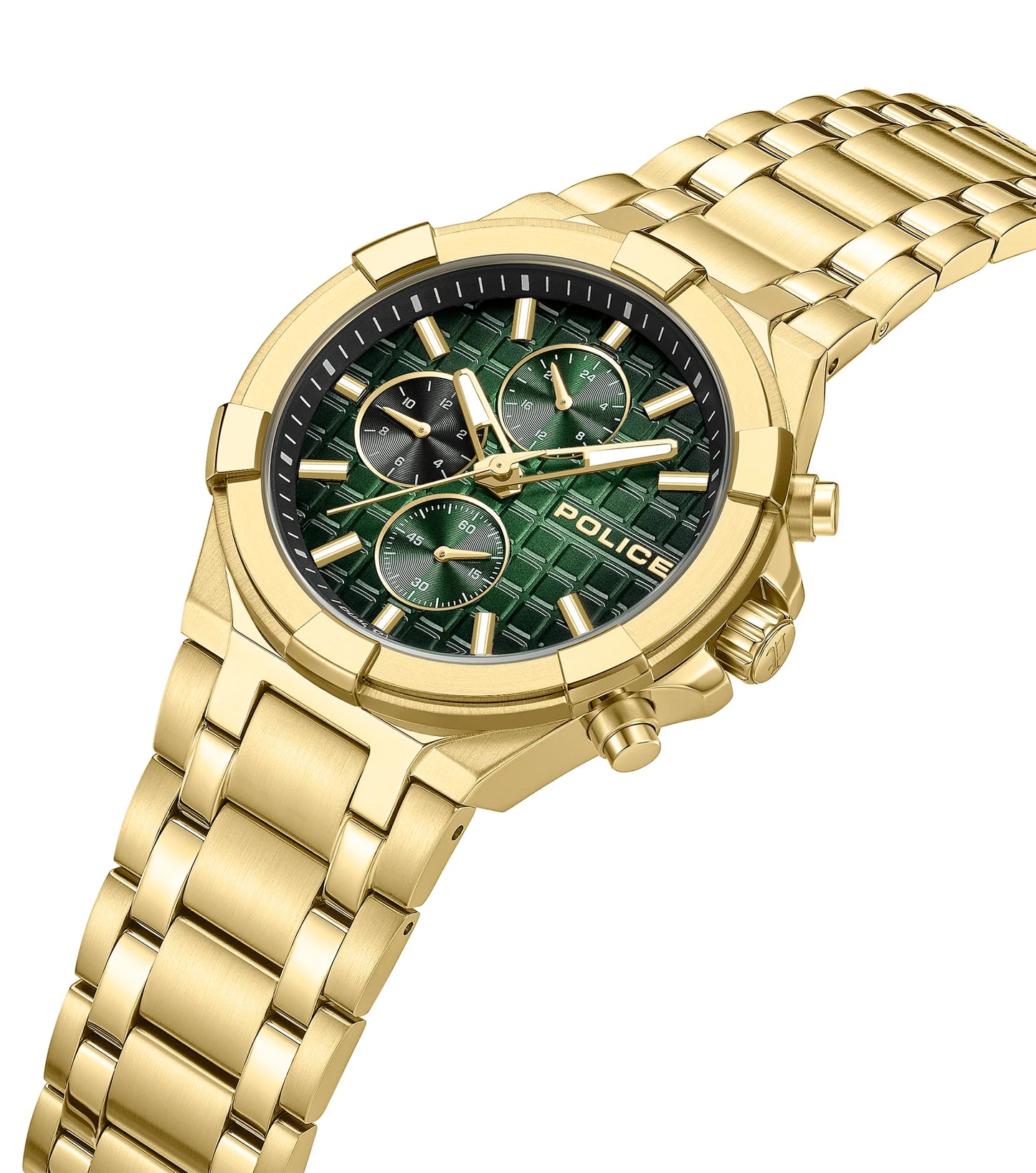 Relógio Police Homem Dourado