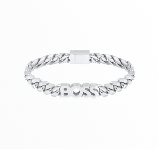 Pulseira Hugo Boss Homem Aço Prateado com Logo
