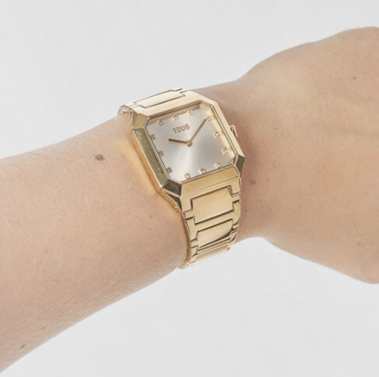 Relógio Tous Mulher Dourado Quadrado