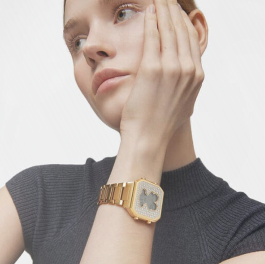 Relógio Tous Mulher Dourado Quadrado com Urso