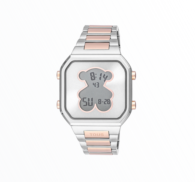 Relógio Tous Mulher Digital Bicolor Rose Gold com Urso
