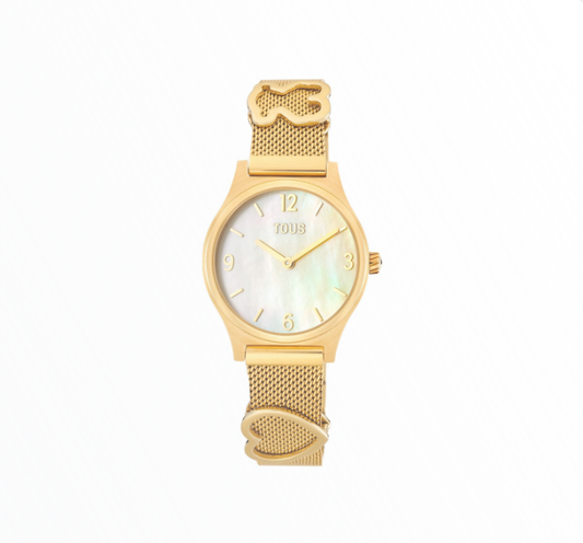 Relógio Tous Mulher Dourado Malha com Urso