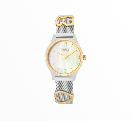 Relógio Tous Mulher Bicolor Malha com Urso