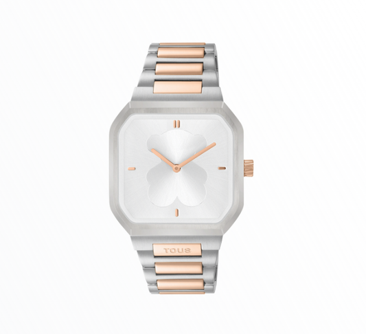 Relógio Tous Mulher Bicolor Rose Gold Quadrado Minimalista
