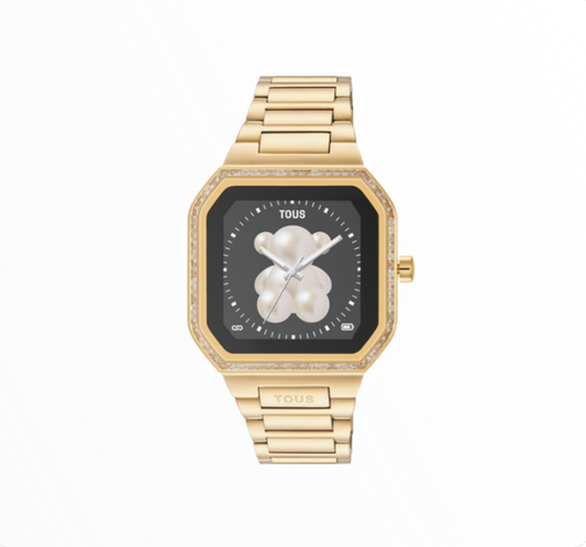 Smartwatch Tous Dourado Mostrador Preto Ursinho