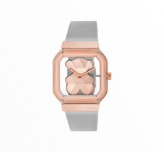 Relógio Tous I-Bear Bicolor Rose Gold e Prateado
