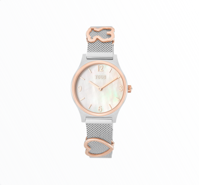 Relógio Tous Bicolor Rose Gold e Prateado com Ursinhos