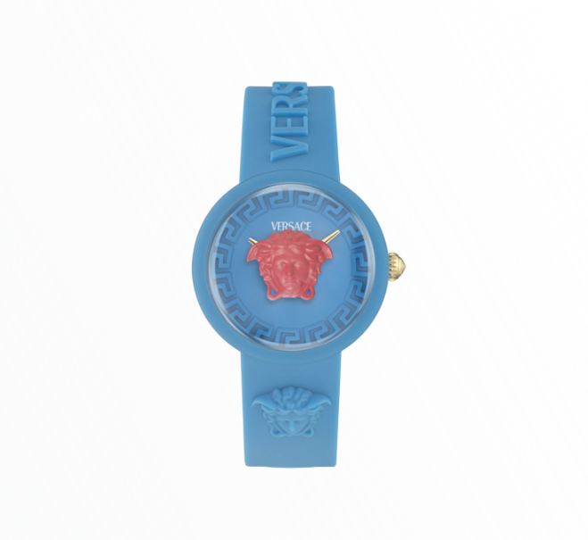 Relógio Versace Pop Chic Azul com Medusa Rosa