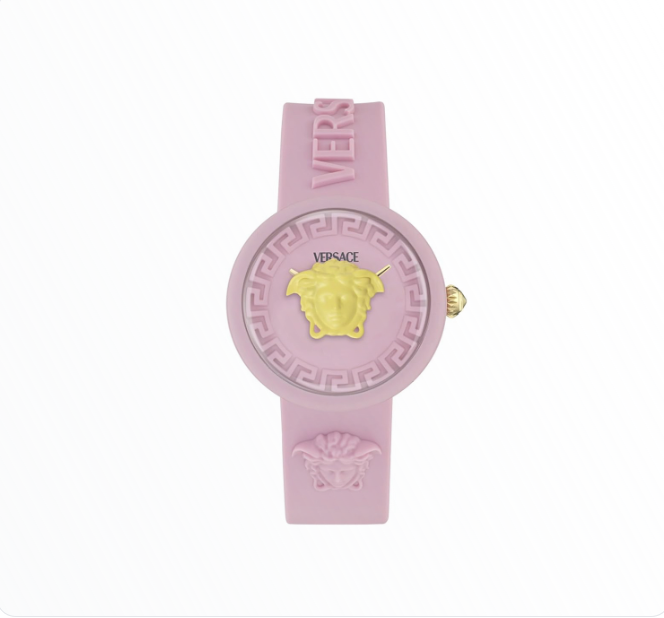 Relógio Versace Pop Chic Rosa com Medusa Dourada