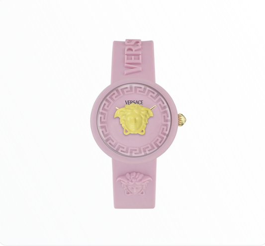 Relógio Versace Pop Chic Rosa com Medusa Dourada