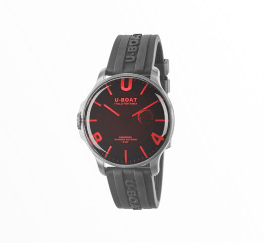 Relógio U-Boat Darkmoon Preto com Detalhes Vermelhos