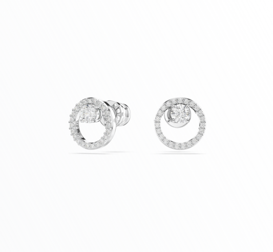 Brincos Swarovski Sparkling Circle Prateados com Cristais