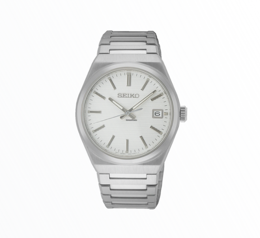 Relógio Seiko Moderno Prateado com Bracelete de Aço Integrado