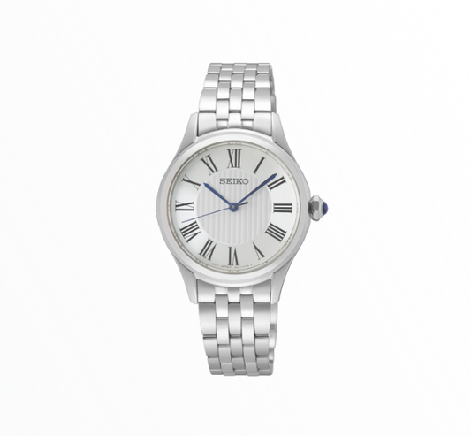 Relógio Seiko Clássico Prateado com Índices Romanos