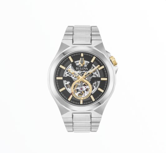 Relógio Bulova Homem Automático Skeleton Bicolor