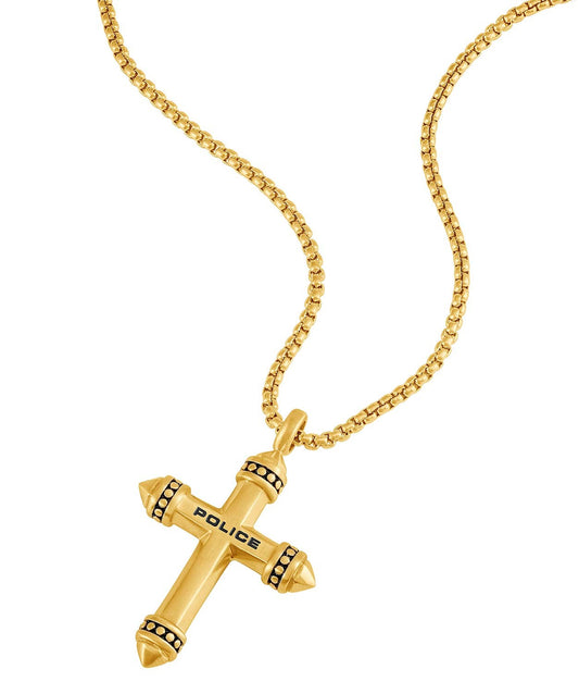 Colar Police em Aço Dourado